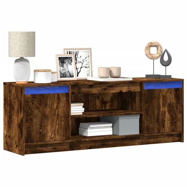 vidaXL TV-Schrank mit LED-Beleuchtung Räuchereiche 139, 5x34x50 cm