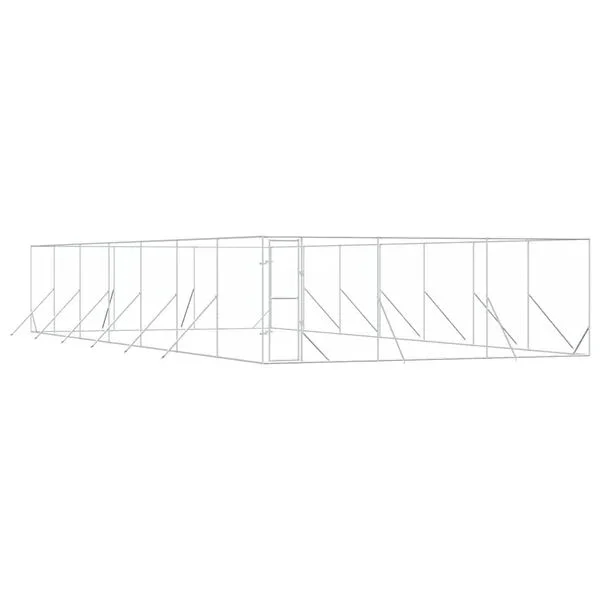 vidaXL Outdoor-Hundezwinger Silbern 6x14x2 m Verzinkter Stahl