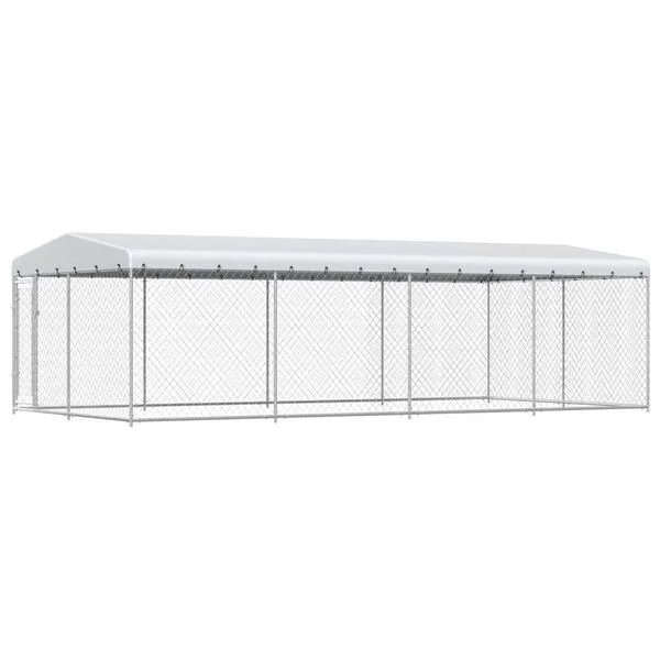 vidaXL Outdoor-Hundezwinger mit Überdachung 7, 6x3, 8x2, 3 m