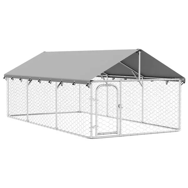 vidaXL Outdoor-Hundezwinger mit Dach 400x200x150 cm
