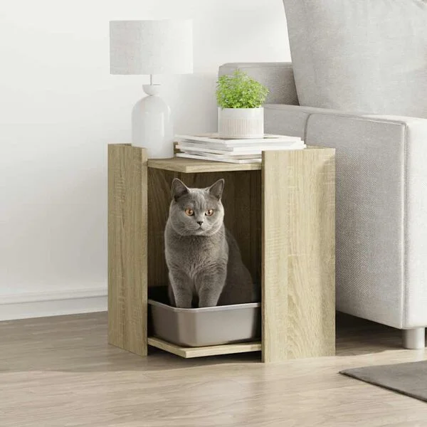 vidaXL Katzenklo Sonoma Eiche 42x42x51 cm Holzwerkstoff