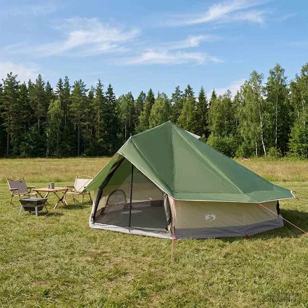vidaXL Tipi Zelt 20 Personen Grün Polyester und Stahl