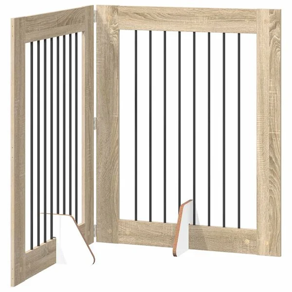 vidaXL Klappbares Hundetor mit Ständern 2 stk. Sonoma-Eiche 160, 5 cm