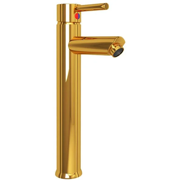 vidaXL Badezimmer Waschbecken mit Wasserhahn und Ablaufgarnitur Gold