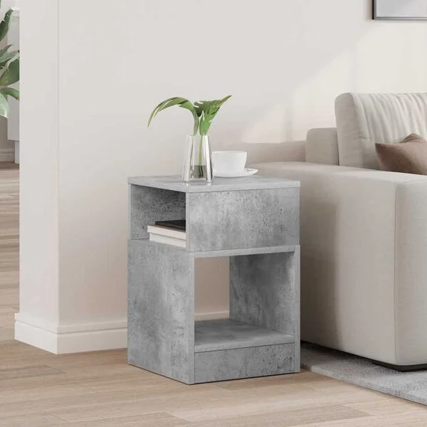 vidaXL Beistelltisch Beton Grau 30, 5 x 30 x 45 cm Holzwerkstoff