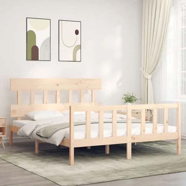 vidaXL Massivholzbett ohne Matratze 160x200 cm Kiefernholz