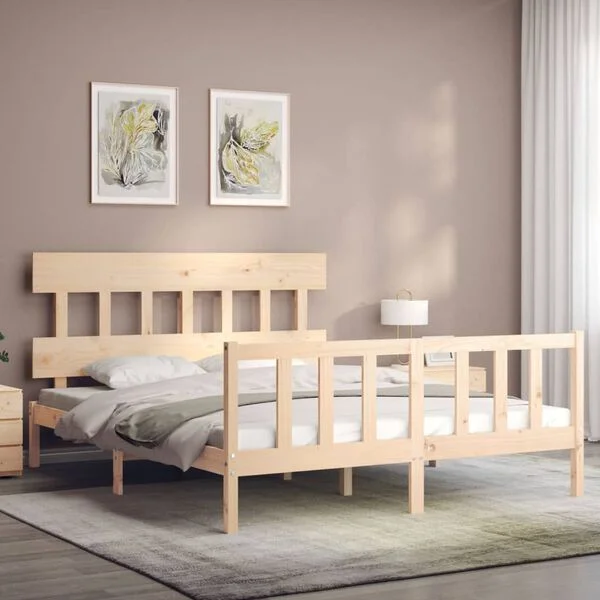 vidaXL Massivholzbett ohne Matratze 160x200 cm Kiefernholz
