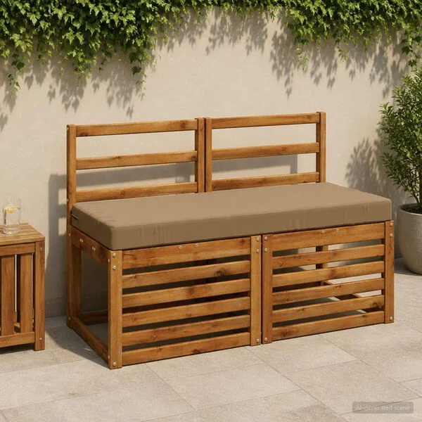 vidaXL Bankkissen SOEST 100 % Polyester Taupe 120 x 50 x 8 cm