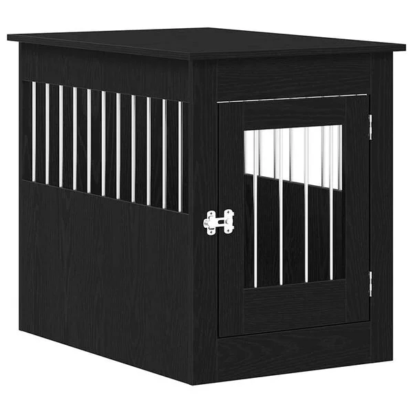 vidaXL Hundebox-Möbel Schwarze Eiche 55 x 80 x 68 cm Holzwerkstoff