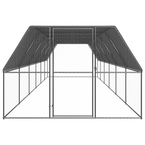 vidaXL Outdoor-Hühnerkäfig 3x12x2 m Verzinkter Stahl
