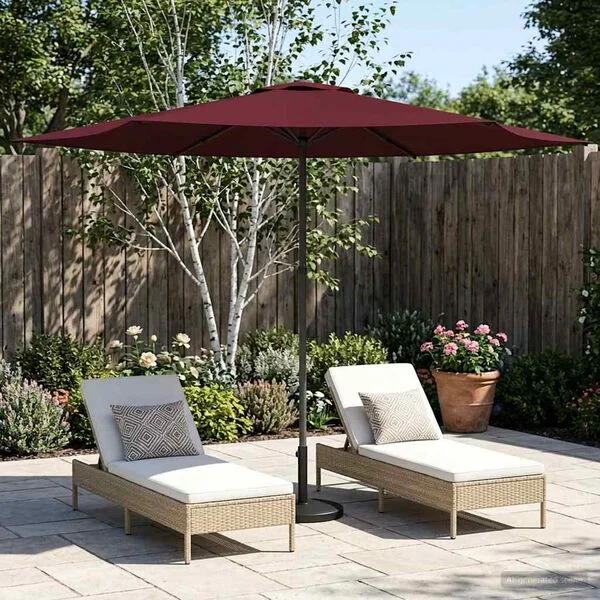 vidaXL Gartensonnenschirm Rechteckig 3 x 3 m Polyester Bordeauxrot