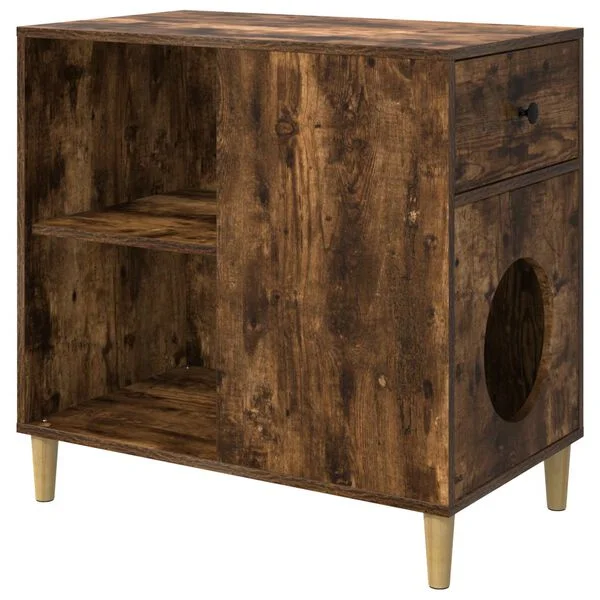vidaXL Katzenhaus Räuchereiche 72 x 42, 5 x 70 cm Holzwerkstoff