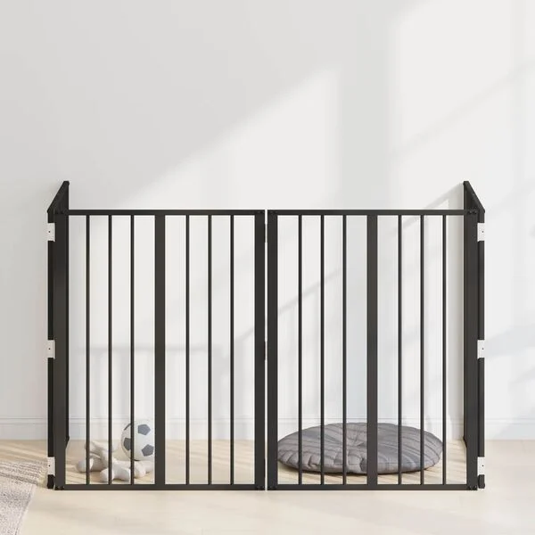 vidaXL Hundetor 4 stk. Schwarz 60 x 80 cm Verzinkter Stahl
