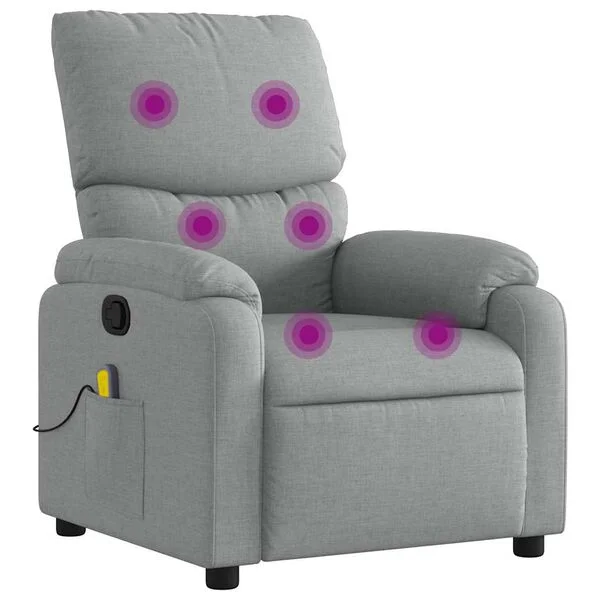 vidaXL Massagesessel Hellgrau Stoff