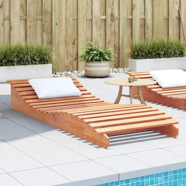 vidaXL Sonnenliege Wachsbraun 205x80x31, 5 cm Massivholz Kiefer