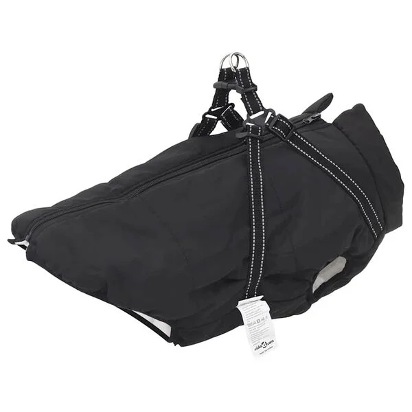 vidaXL Hundemantel mit Geschirr Wasserdicht Reflektierend Schwarz L48