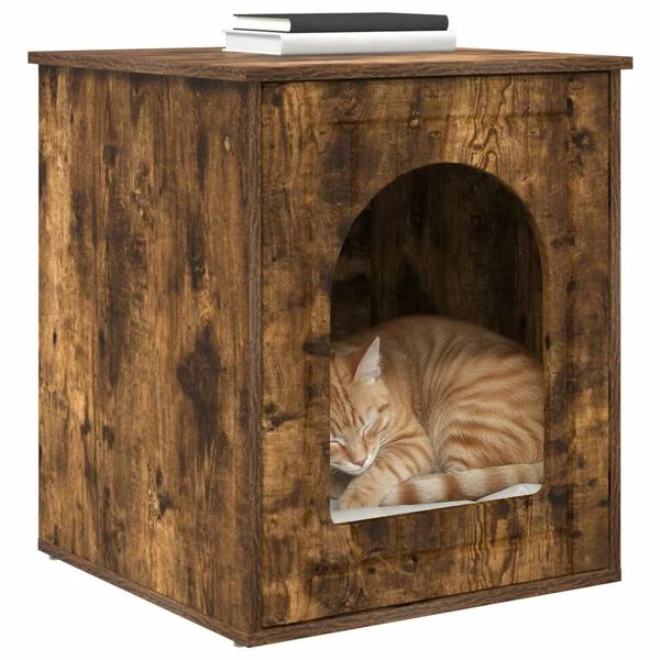vidaXL Katzenhaus Räuchereiche 53 x 52 x 62 cm Holzwerkstoff