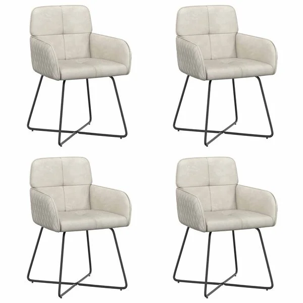 vidaXL Esszimmerstühle 4 stk. Samt Creme 59 x 56, 5 x 86 cm