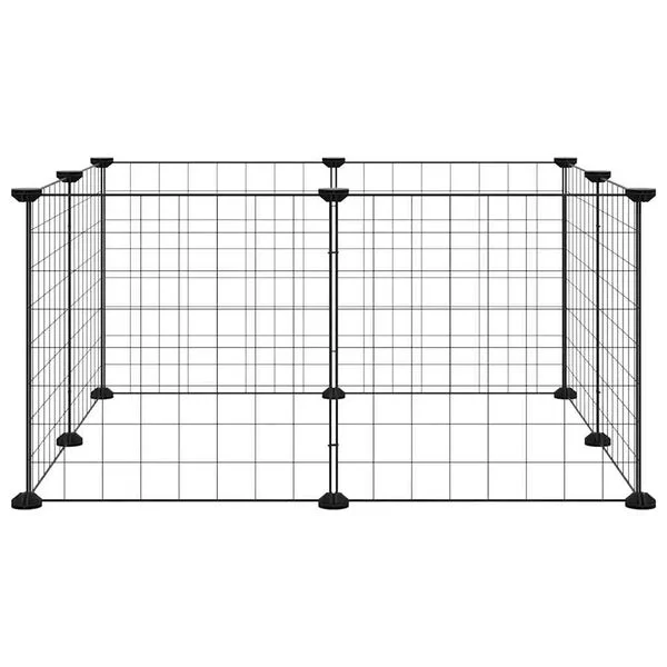 vidaXL 8-Panel-Haustierkäfig Schwarz 70x70x35 cm Stahl