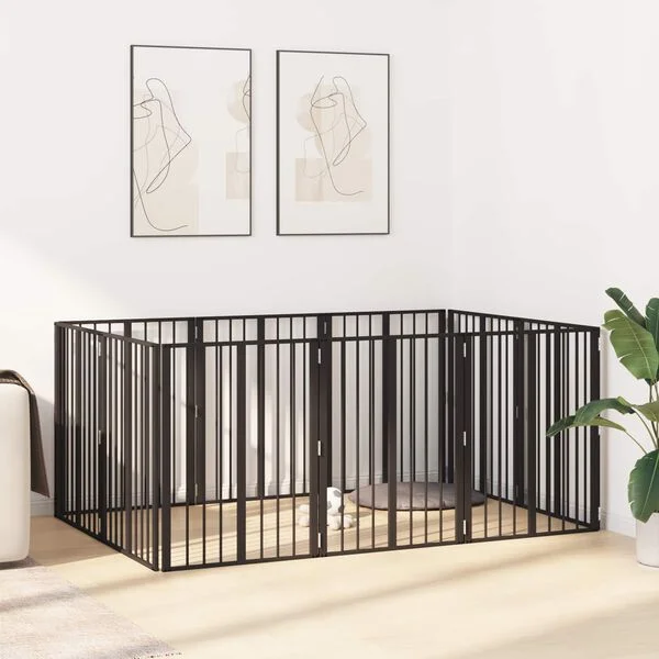 vidaXL Hundetor 10 stk. Schwarz 60 x 80 cm Verzinkter Stahl