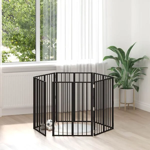 vidaXL Hundetor 6 stk. Schwarz 60 x 80 cm Verzinkter Stahl