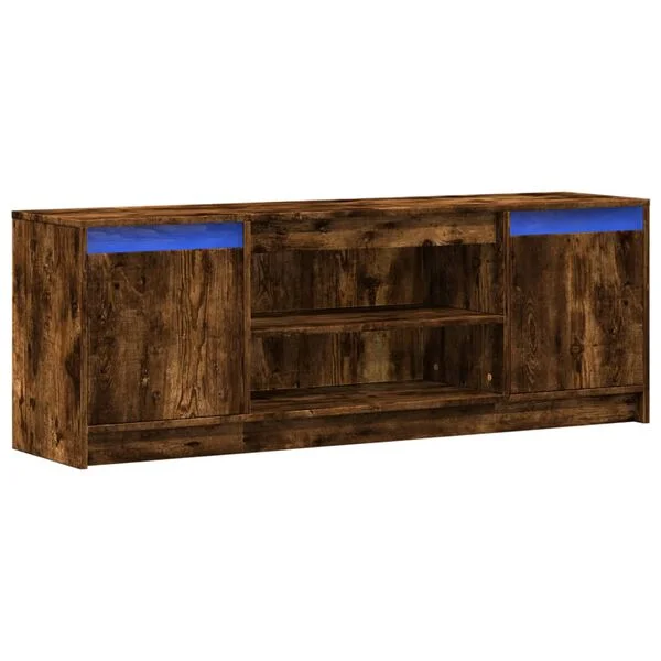 vidaXL TV-Schrank mit LED-Beleuchtung Räuchereiche 139, 5x34x50 cm
