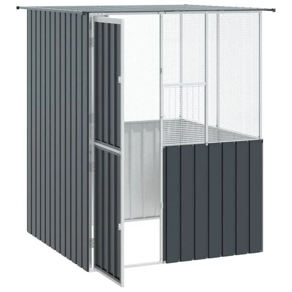 vidaXL Vogelkäfig Anthrazit 165 x 165 x 200 cm Verzinkter Stahl