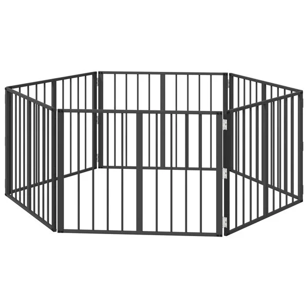 vidaXL Hundetor 6 stk. Schwarz 80 x 60 cm Verzinkter Stahl