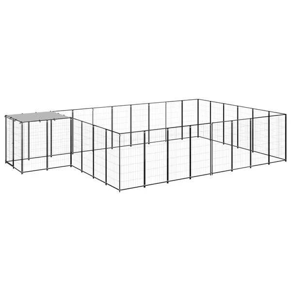 vidaXL Hundezwinger Schwarz 15, 73 m² Stahl