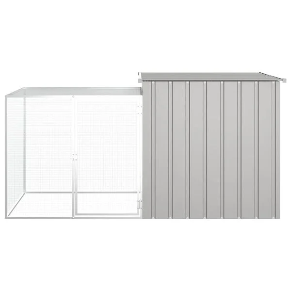 vidaXL Hühnerkäfig Grau 200x91x100 cm Verzinkter Stahl