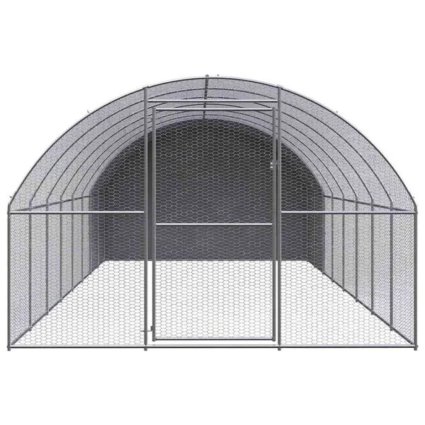 vidaXL Outdoor-Hühnerstall 3x8x2 m Verzinkter Stahl
