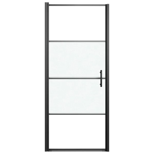 vidaXL Duschtür 81x195 cm Halbmatt Hartglas Schwarz