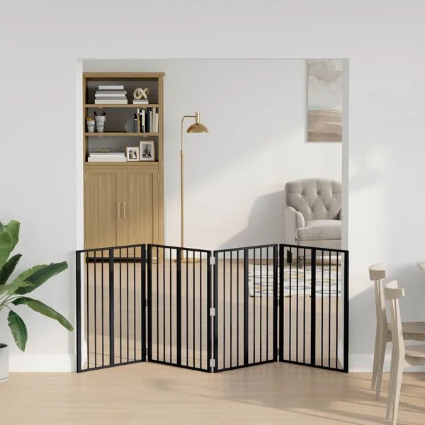 vidaXL Hundetor 4 stk. Schwarz 60 x 80 cm Verzinkter Stahl