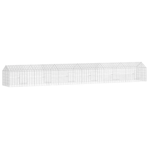 vidaXL Hasenkäfig Silber 600 x 78 x 78 cm Verzinkter Stahl