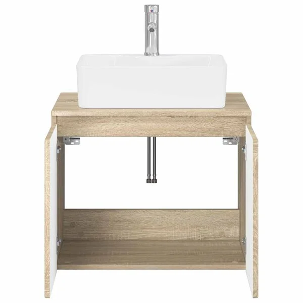 vidaXL Badezimmermöbel-Set Sonoma-Eiche Holzwerkstoff