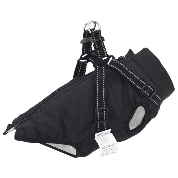 vidaXL Hundemantel Schwarz L32 Fleece und Polyester