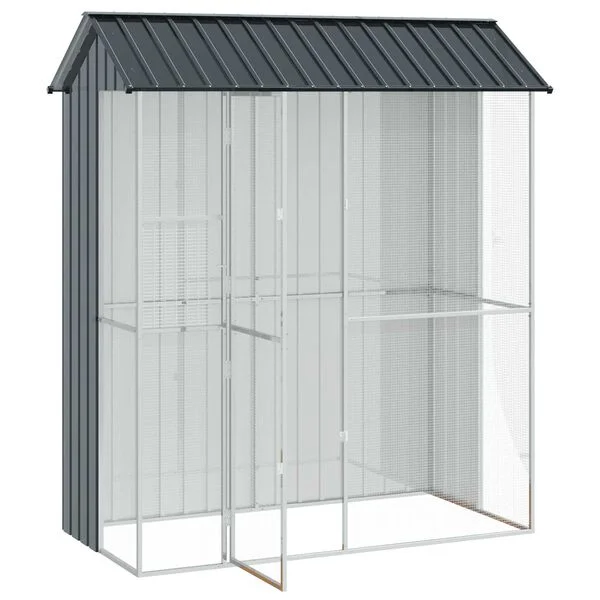 vidaXL Vogelkäfig Anthrazit 215 x 110 x 247 cm Verzinkter Stahl