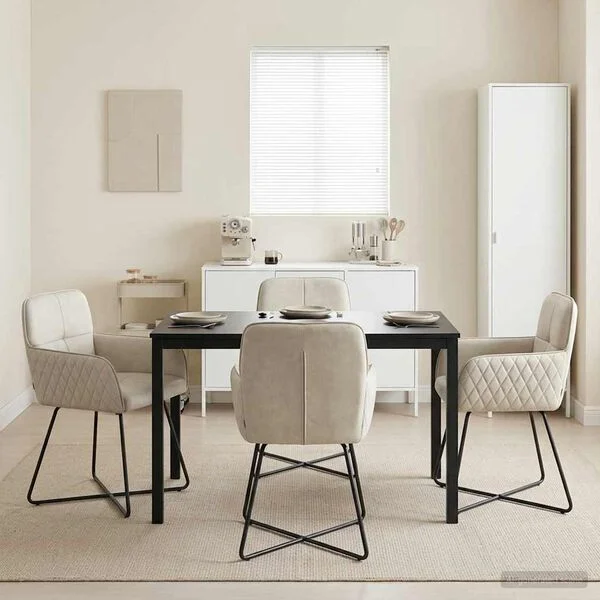 vidaXL Esszimmerstühle 4 stk. Samt Creme 59 x 56, 5 x 86 cm
