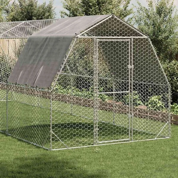 vidaXL Hühnerstall mit Dach 2, 5x8x2, 25 m Verzinkter Stahl