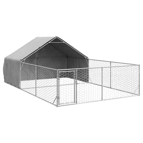 vidaXL Outdoor-Hundezwinger mit Auslauf 6x3x1, 9 m Verzinkter Stahl