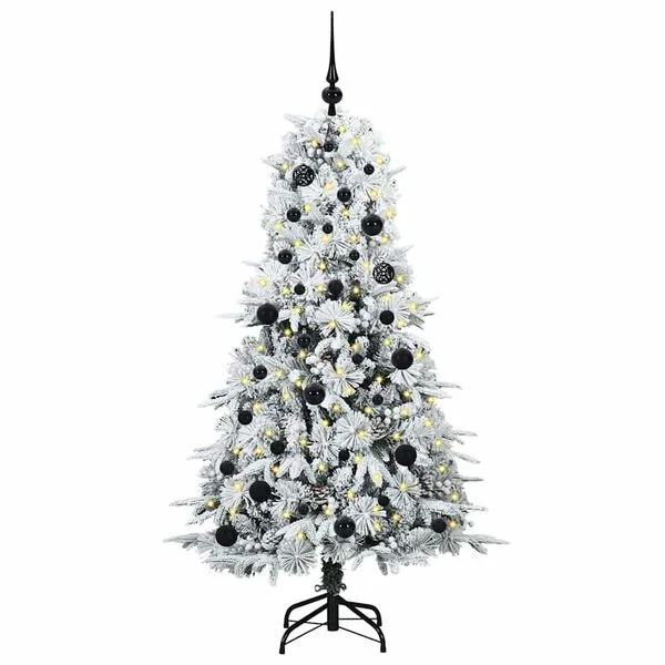 vidaXL Künstlicher klappbarer Weihnachtsbaum Weiß 150 cm PE und PVC