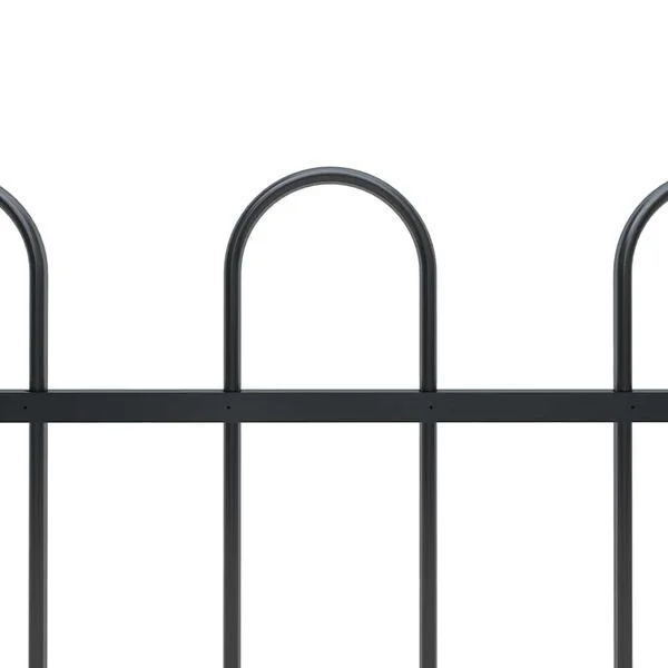 vidaXL Gartenzaun BOXTEL mit Bügelaufsatz Stahl 170 x 80 cm Schwarz