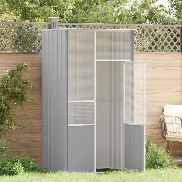 vidaXL Voliere Grau 115x78x200 cm Verzinkter Stahl