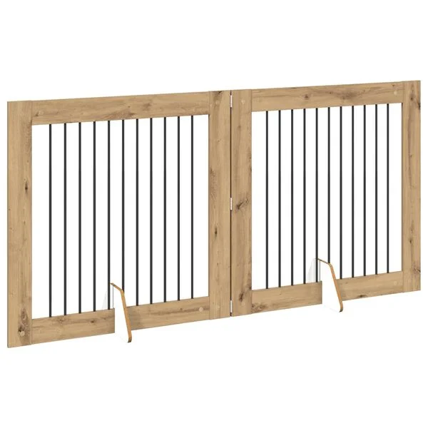 vidaXL Klappbares Hundetor mit Ständern 2 stk. Artisan-Eiche 200, 5 cm