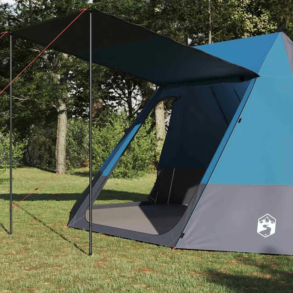 vidaXL Campingzelt 10 Personen Blau Taft Wasserdicht