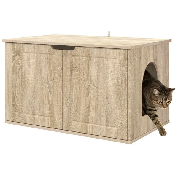 vidaXL Katzenhaus Sonoma 85 x 55 x 50, 5 cm Holzwerkstoff