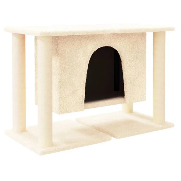 vidaXL Kratzbaum mit Sisal-Kratzsäulen Creme 50 cm