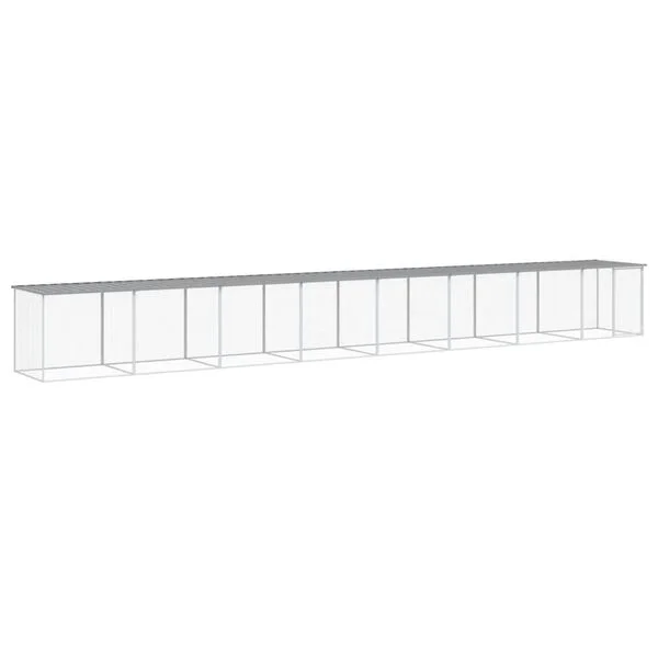 vidaXL Hühnerkäfig mit Dach Hellgrau 803x98x90 cm Verzinkter Stahl