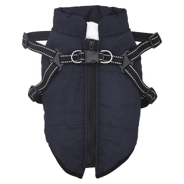 vidaXL Hundemantel Geschirr Wasserdicht Reflektierend Marineblau L32