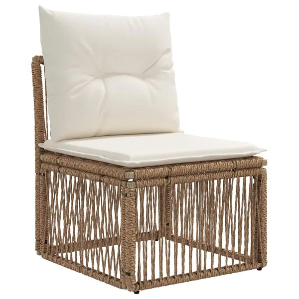 vidaXL Gartensofa-set 5 stk. Beige und Cremeweiß Poly-Rattan